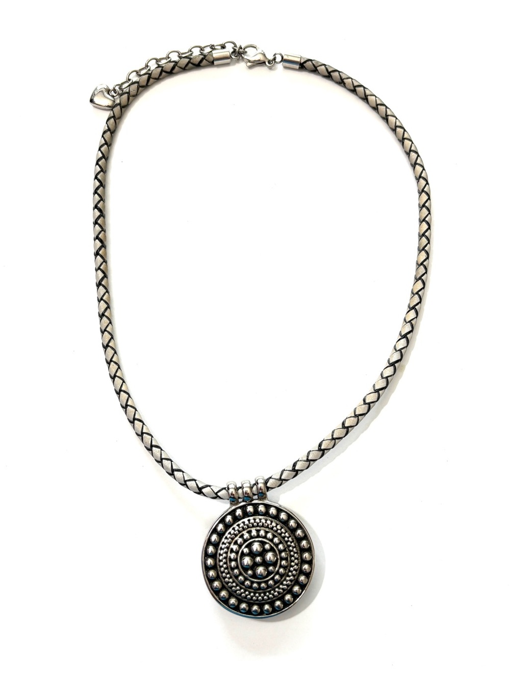 Tocara Stainless Steel Vitrum Boho Southwestern Medallion Pendant Necklace